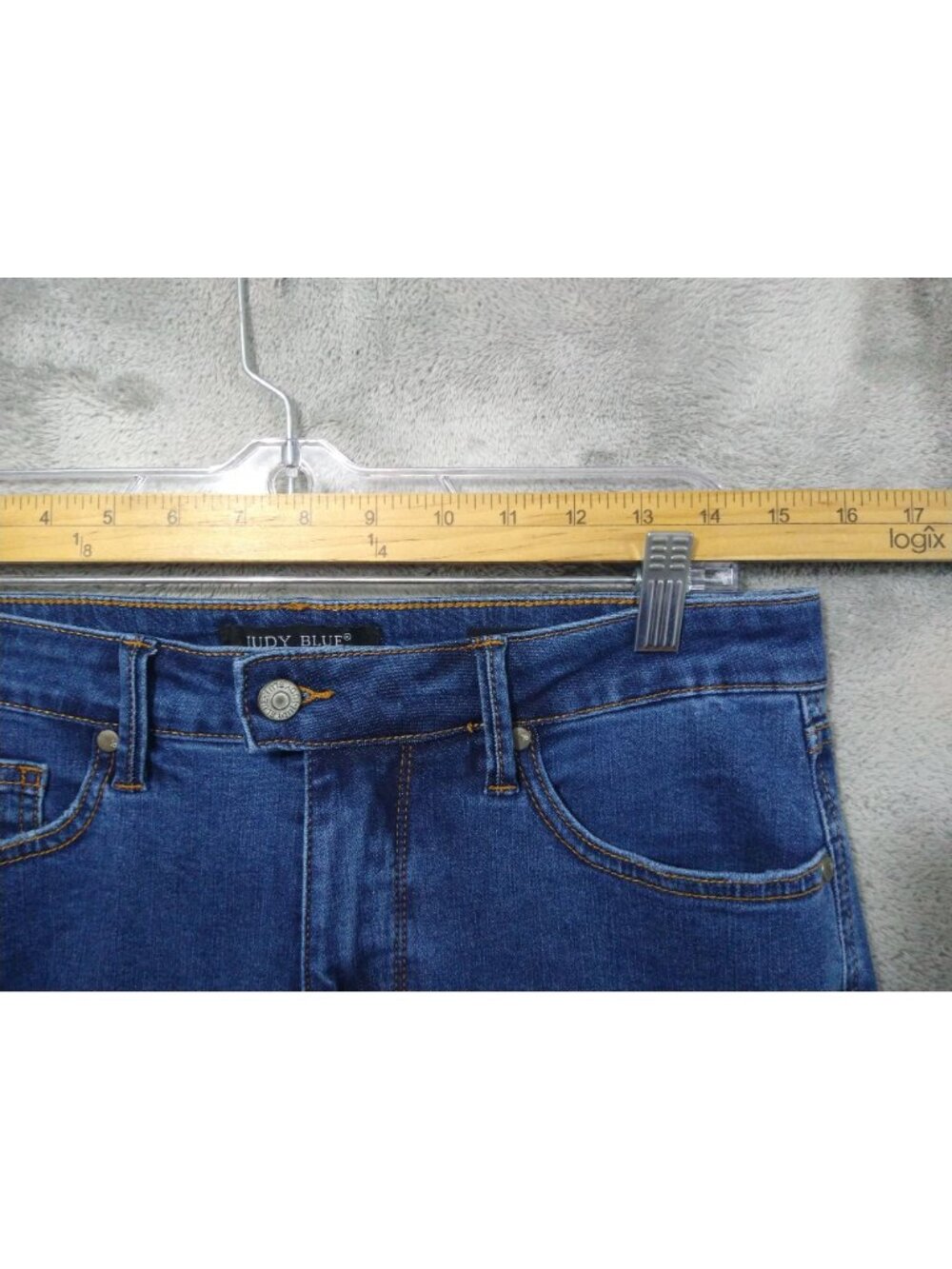 Judy Blue Jeans Women 13/31 Denim Flare High Rise Tummy Control Stretch Dark - Picture 3 of 10
